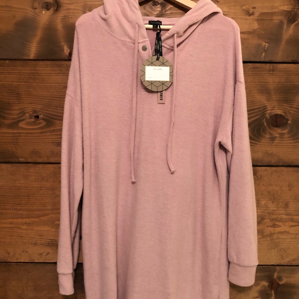 Oversized Coco + Carmen Hoodie (Pink / Small)